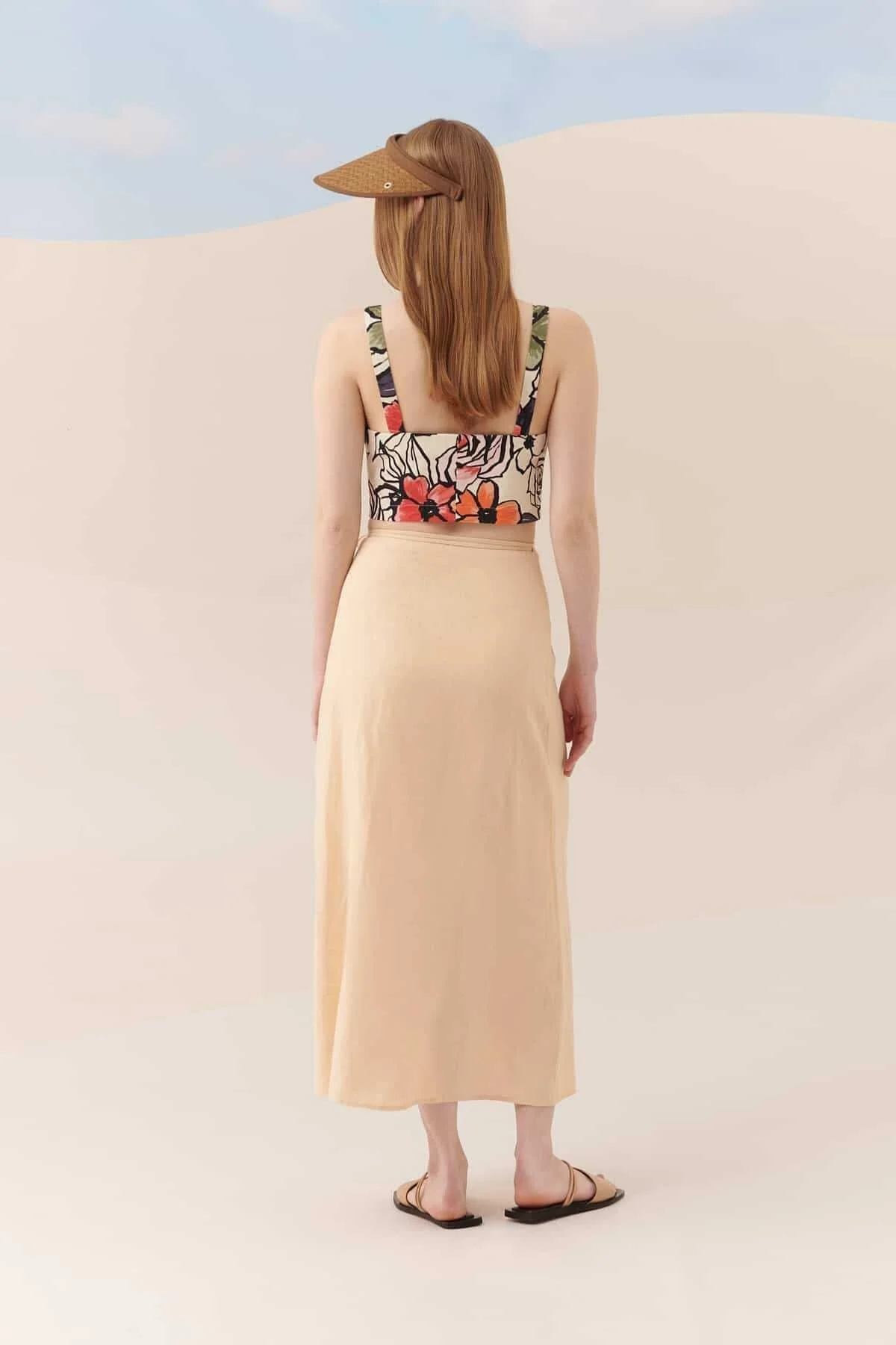 Yandan Bağlamalı Etek Naturel - 2