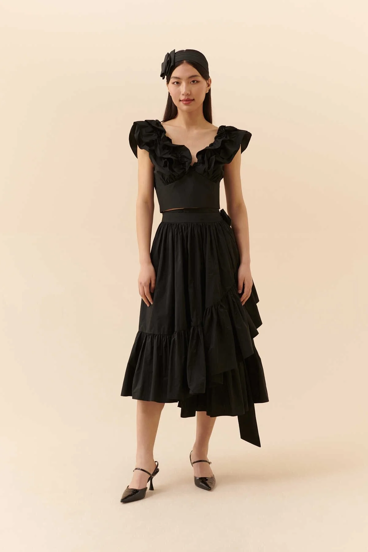 Asimetrik Boy Etek Siyah - 1