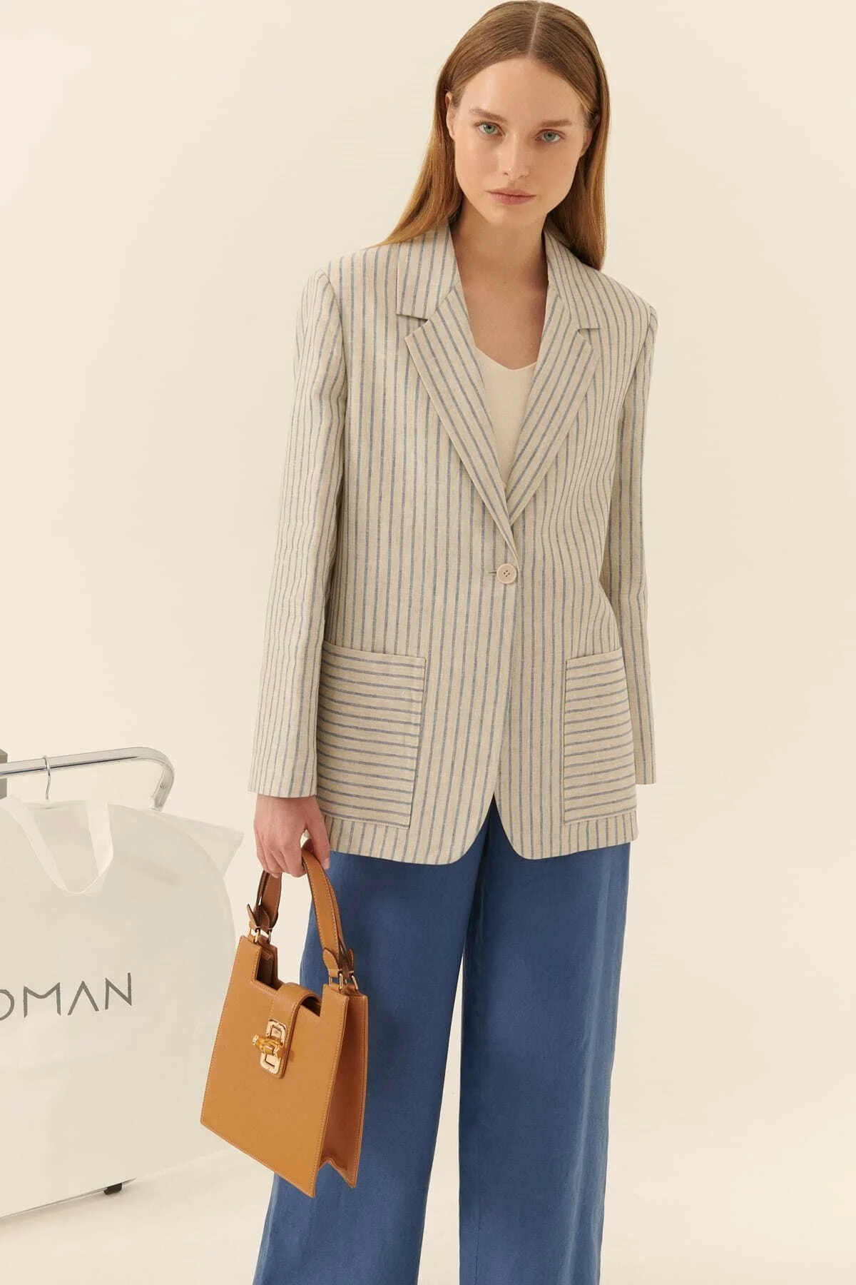 Blazer Tek Düğmeli Ceket Standart Renk - 3