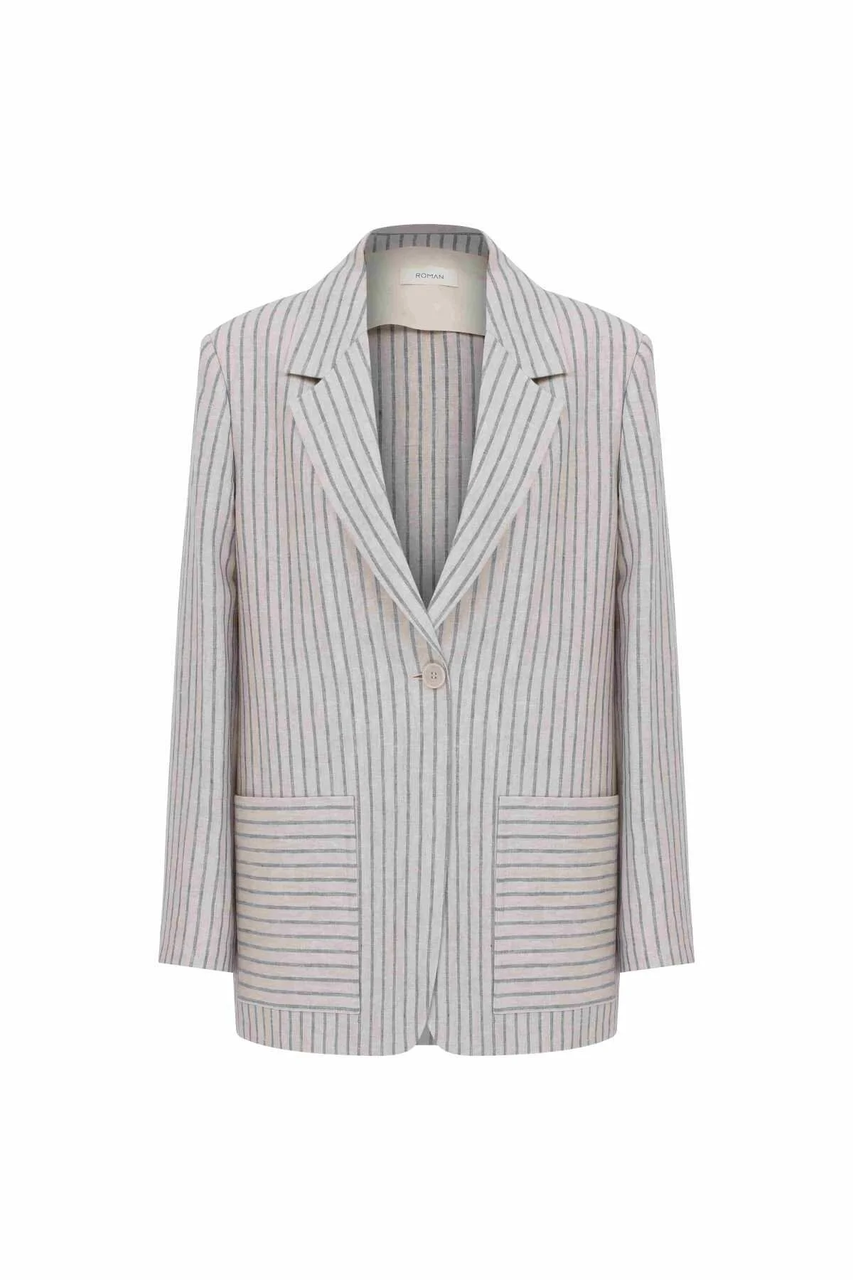 Blazer Tek Düğmeli Ceket Standart Renk - 4