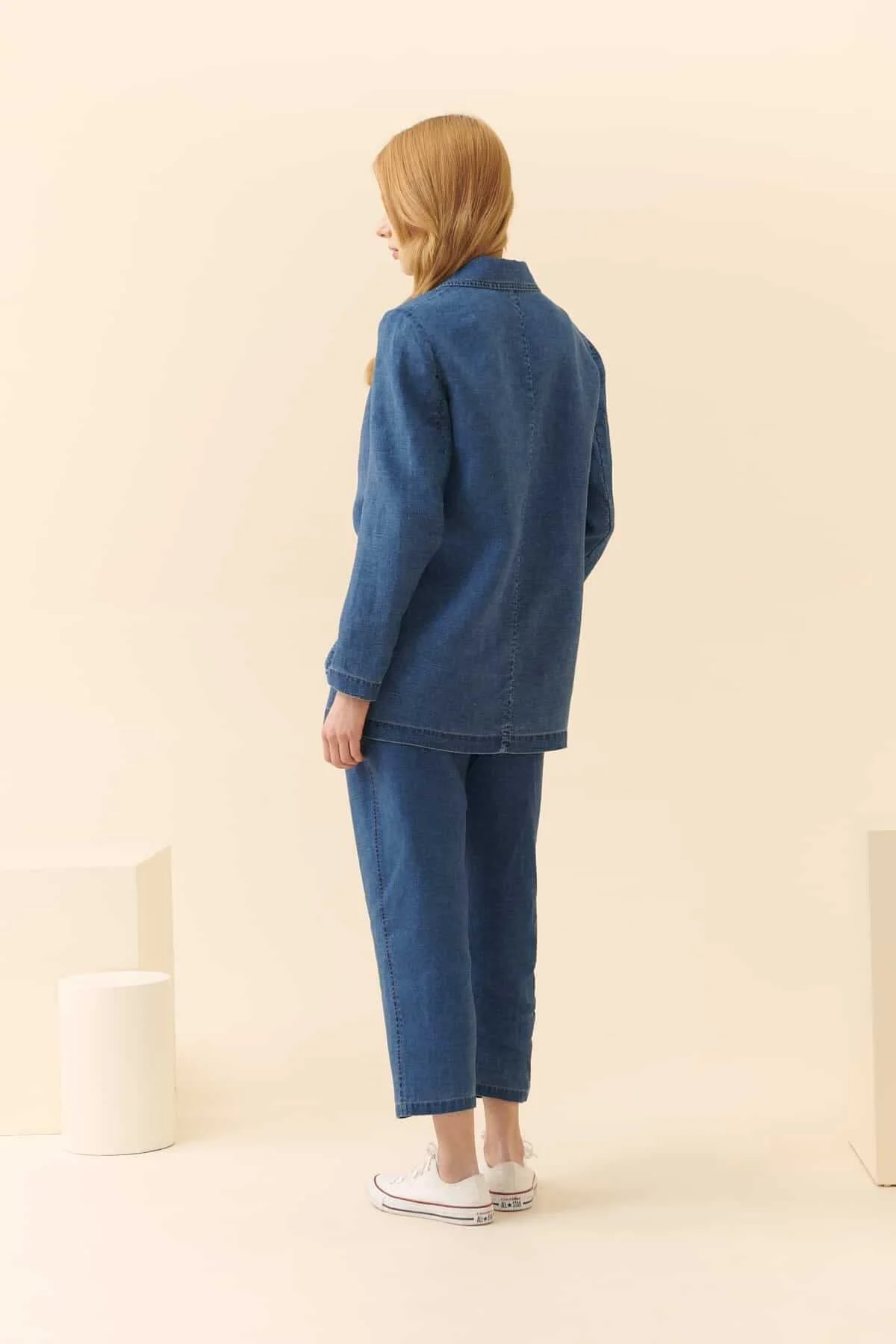 Keten Ceket Lacivert - 2