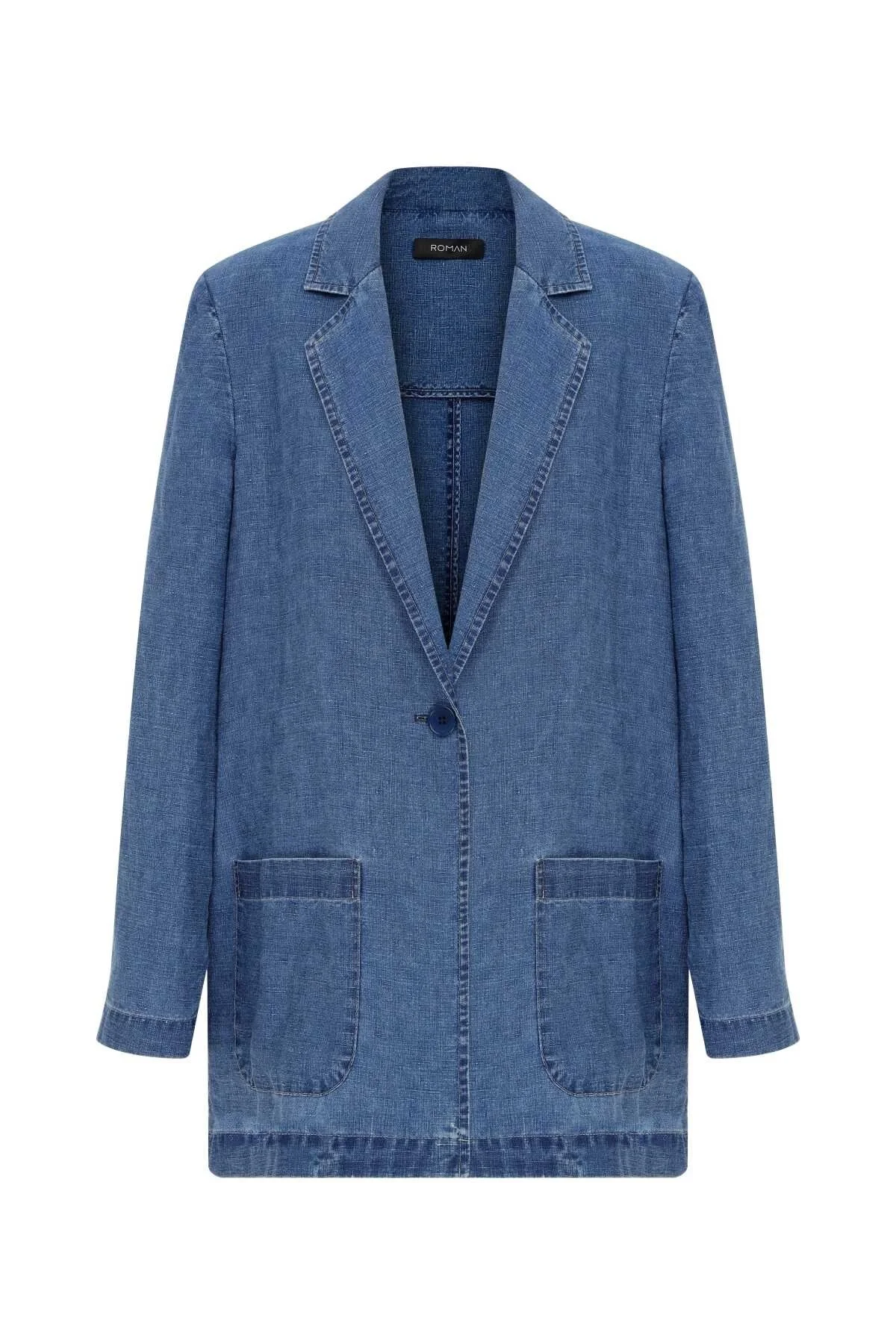 Keten Ceket Lacivert - 4