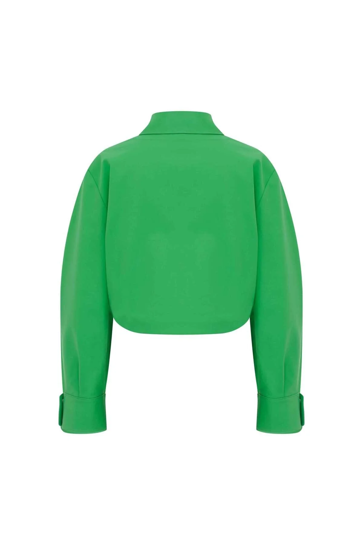 Fermuarlı Cep Detaylı Mont Yeşil - 5