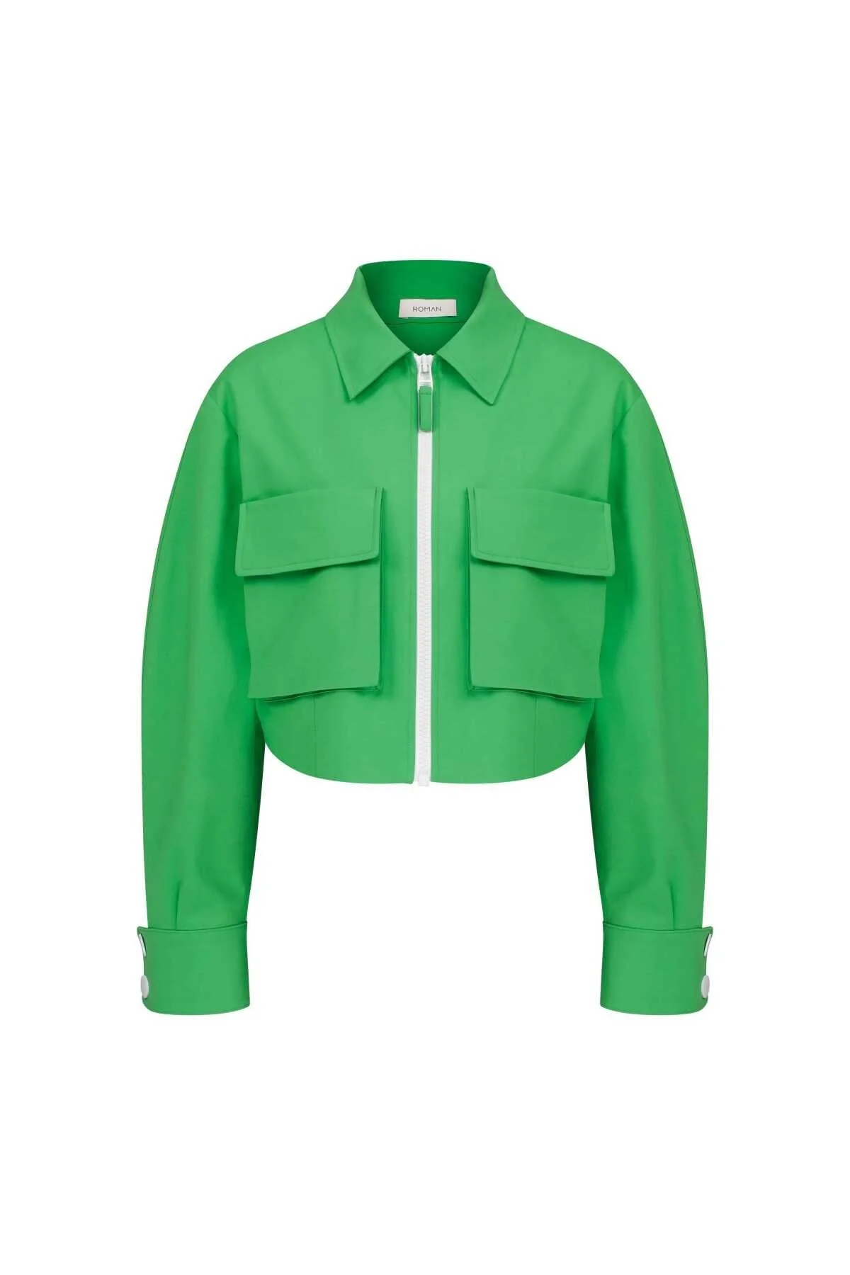 Fermuarlı Cep Detaylı Mont Yeşil - 4