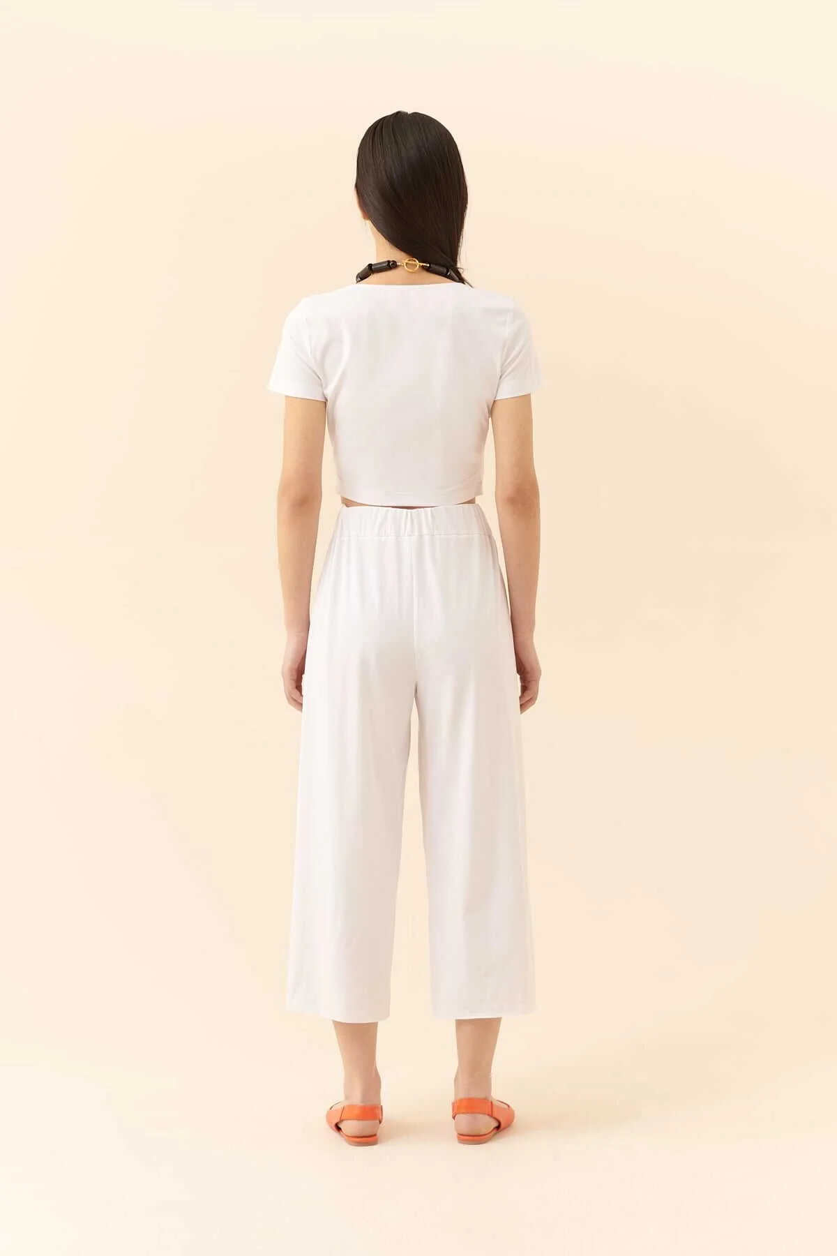 V Yaka Bluz Beyaz - 2