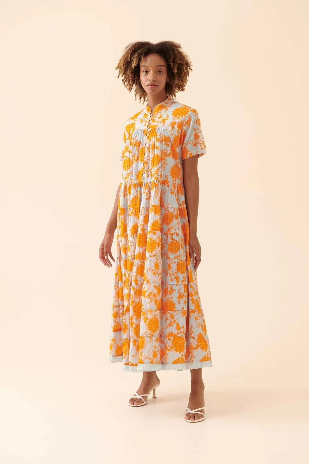 Kısa Kollu Uzun Elbise Standart Renk - 4