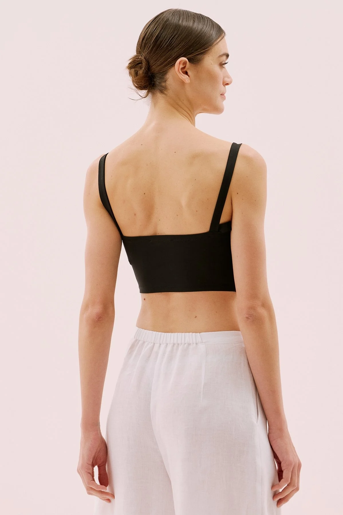 Askılı Drape Detaylı Crop Bluz Siyah - 2