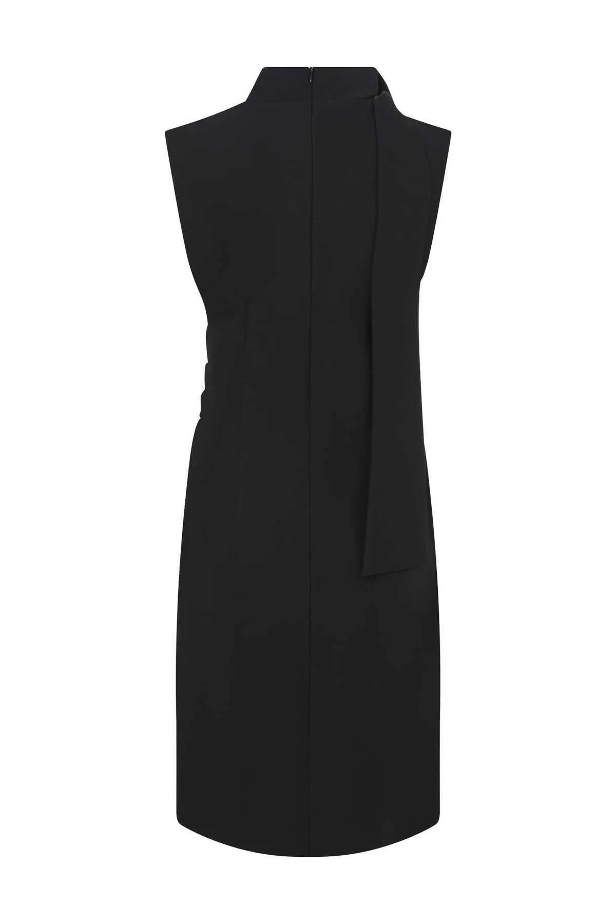  Yaka Bağlamalı Abiye Elbise Siyah - 5