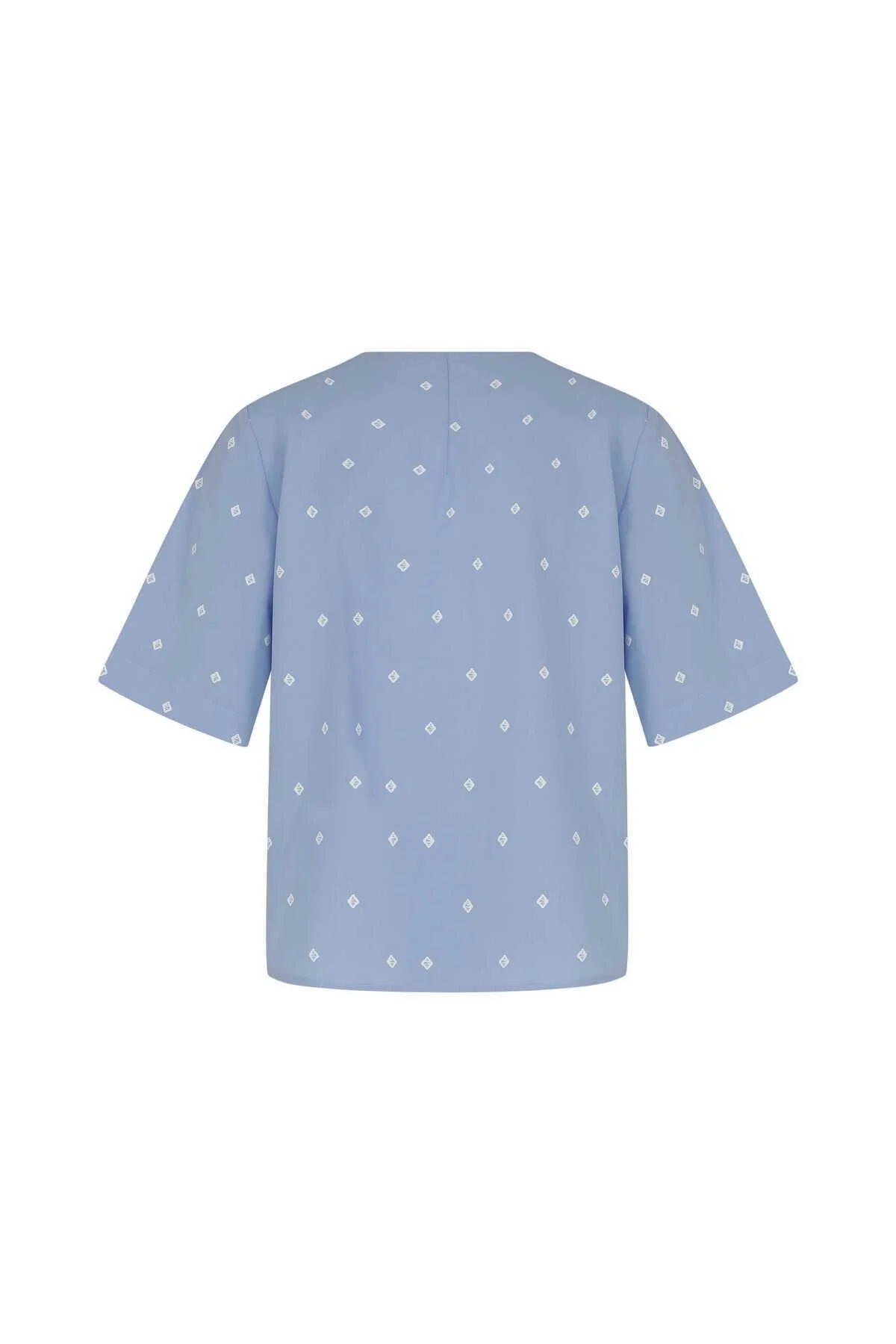 Yaka Desenli Bluz Standart Renk - 4