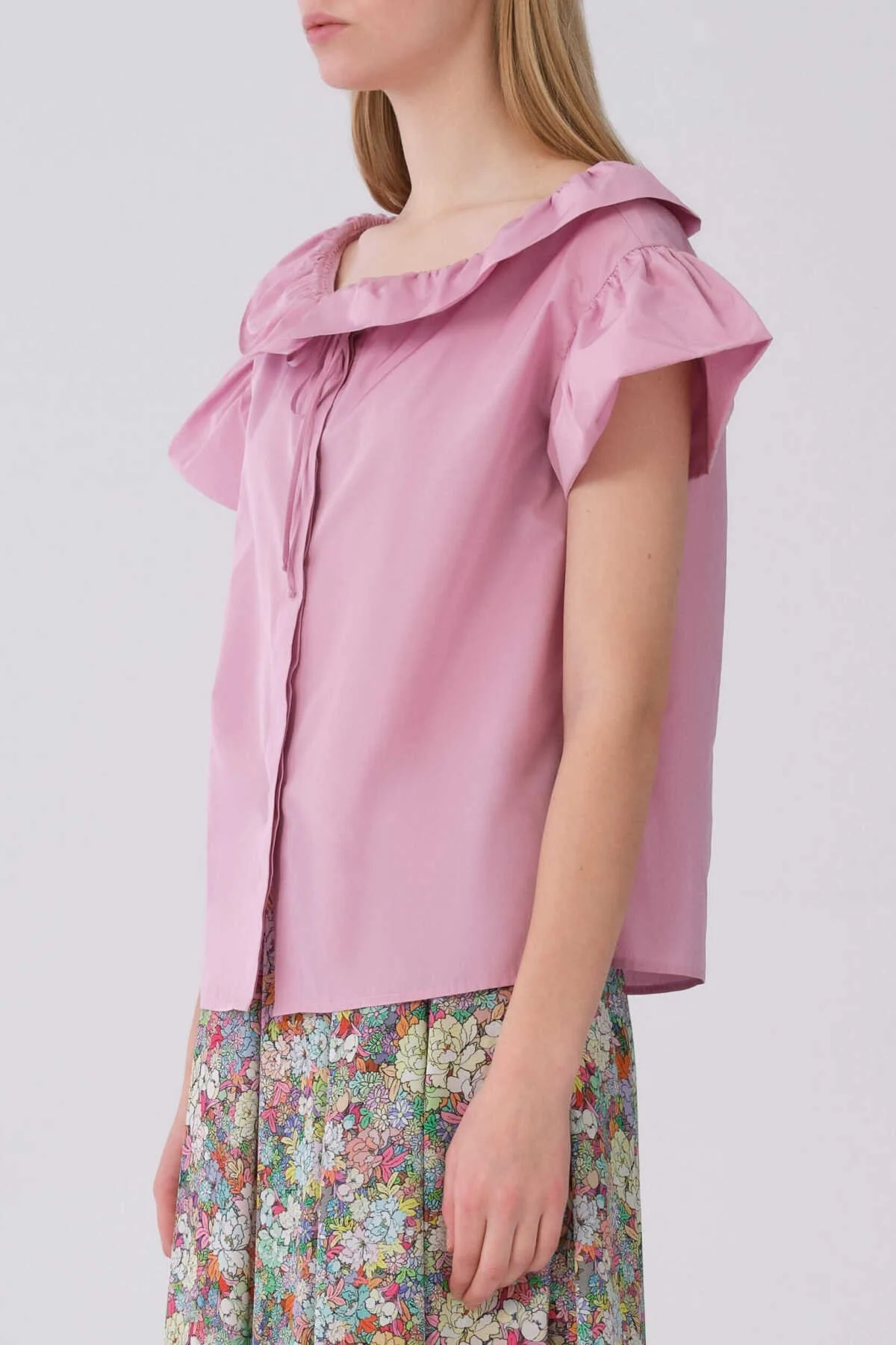 Yaka Detaylı Bluz Pembe - 3