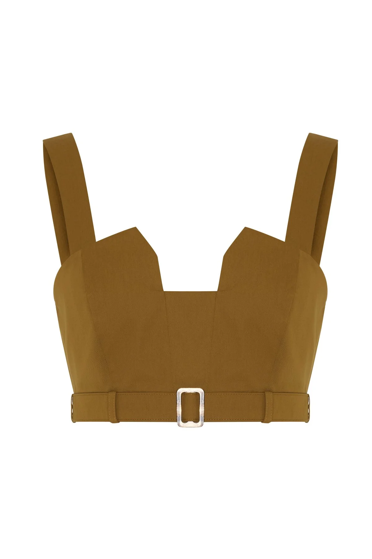 Yaka Detaylı Bustiyer Kahve - 5