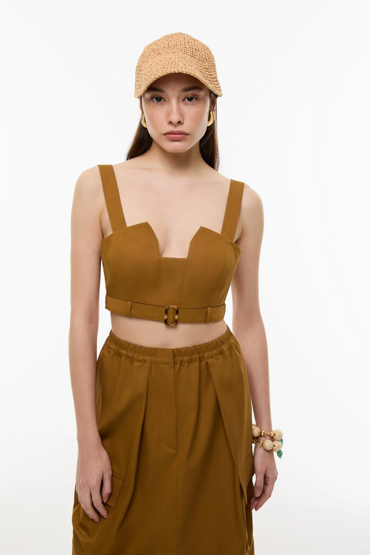 Yaka Detaylı Bustiyer Kahve - 1