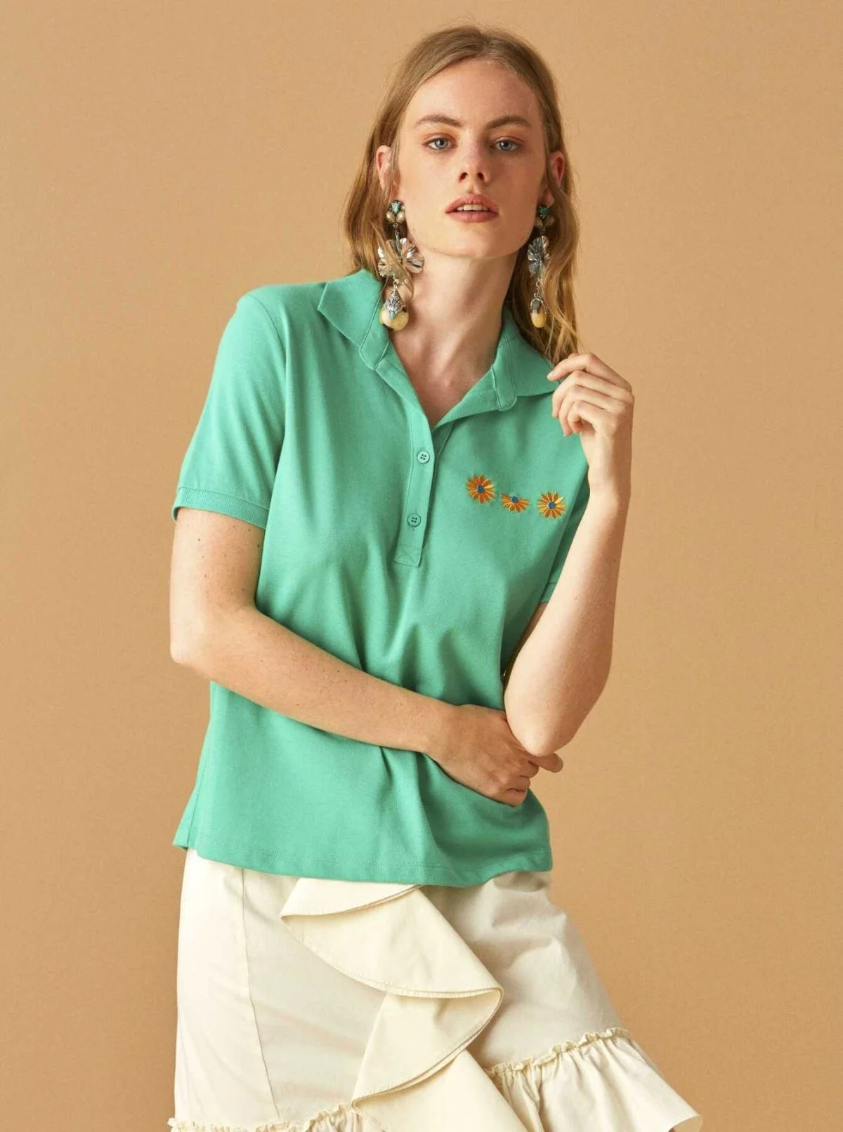 Yakalı T-Shirt Yeşil - 4