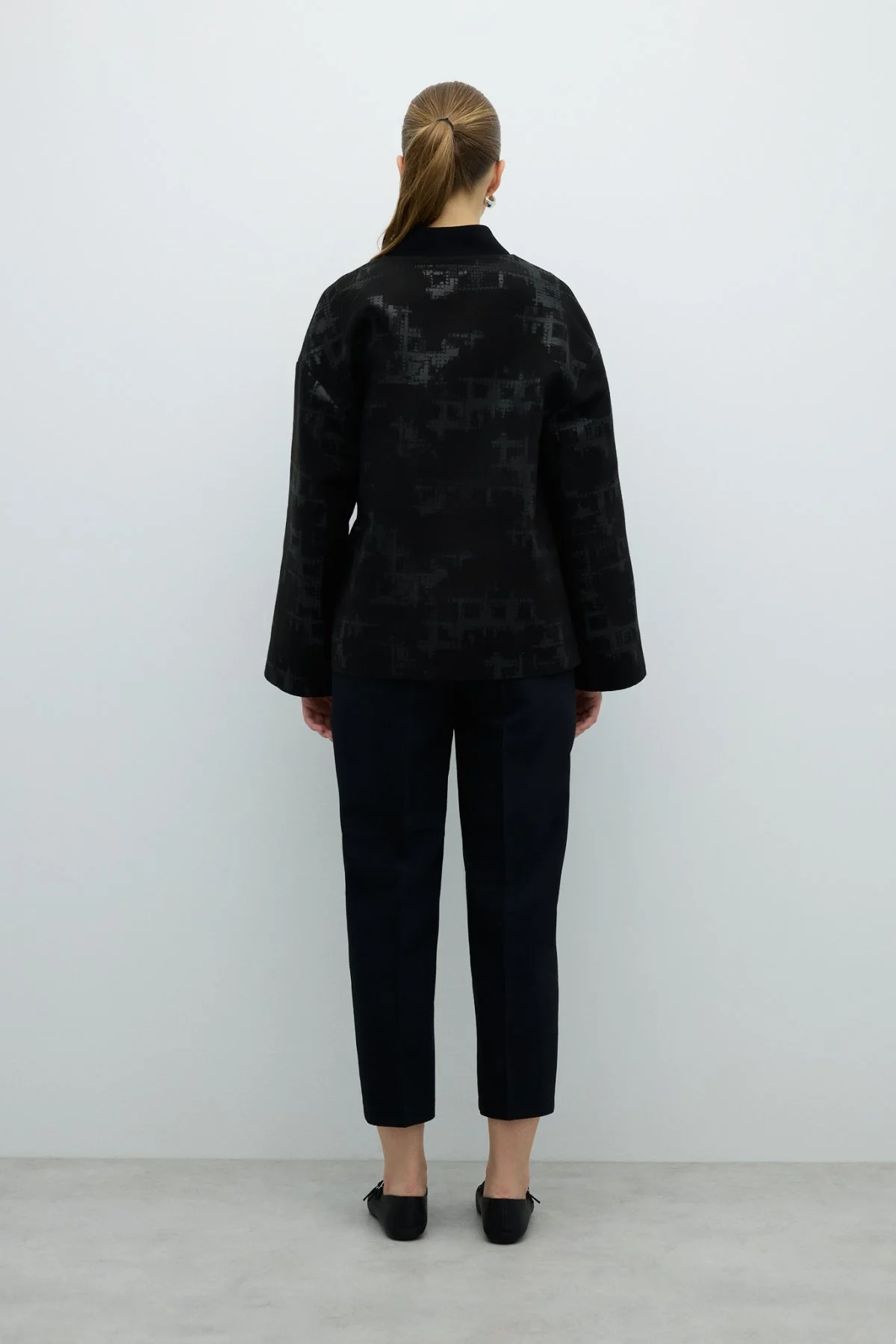 Yandan Kordon Bağcıklı Kruvaze Kap Siyah - 2