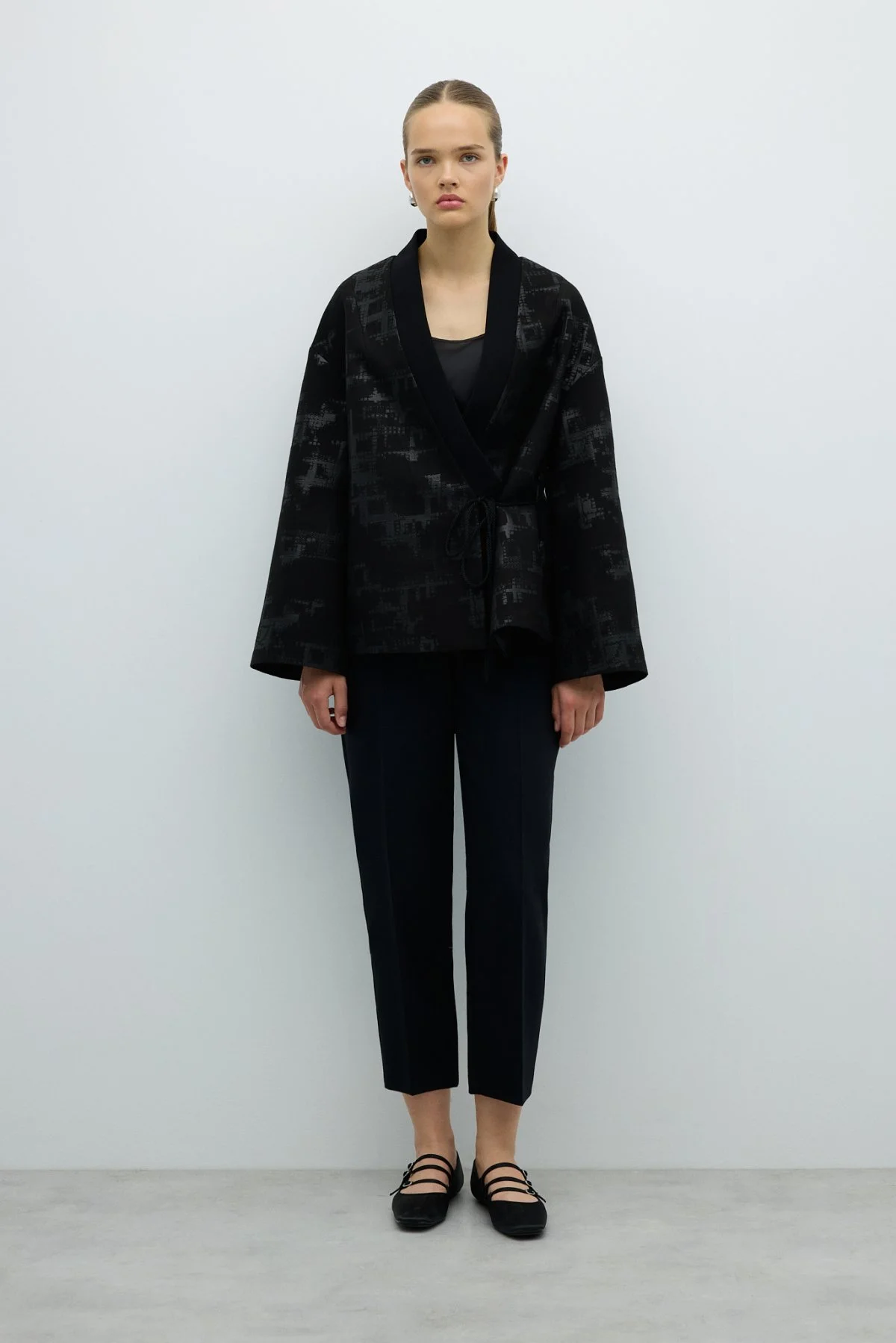 Yandan Kordon Bağcıklı Kruvaze Kap Siyah - 3