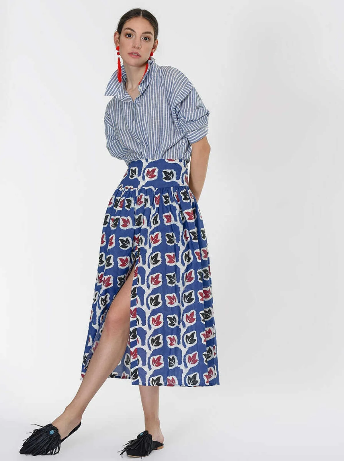 Yaprak Desenli Uzun Etek Standart Renk - 4