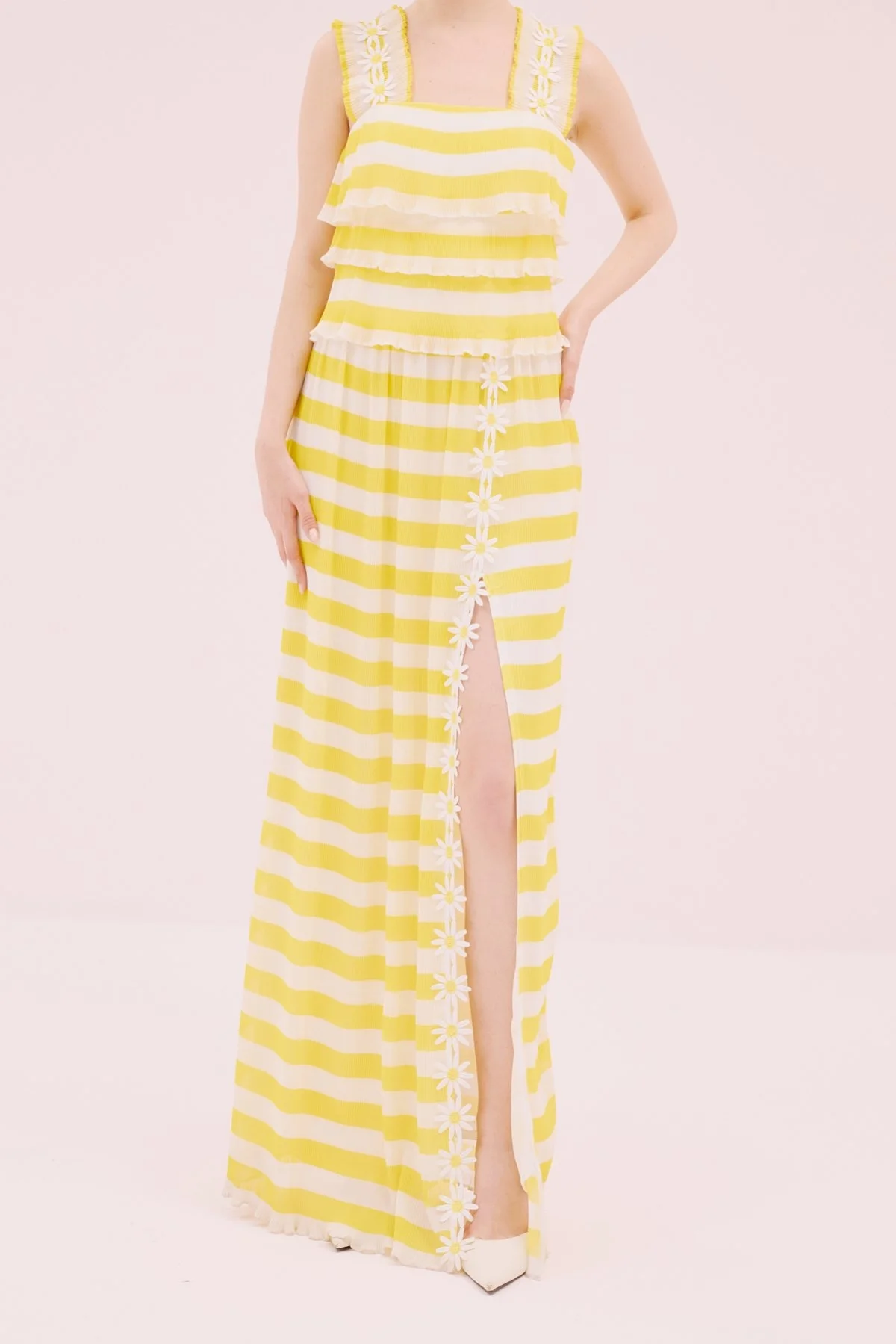 Yırtmaçlı Maksi Boy Elbise Orginal - 1