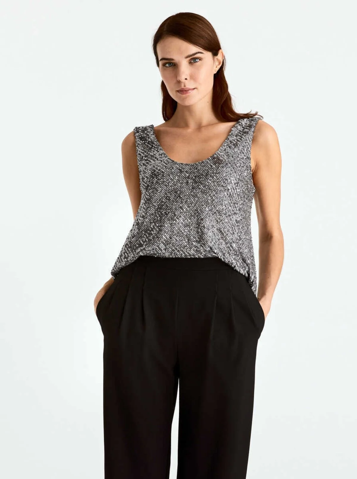  Yüksek Bel Cepli Kadın Pantolon Siyah - 3