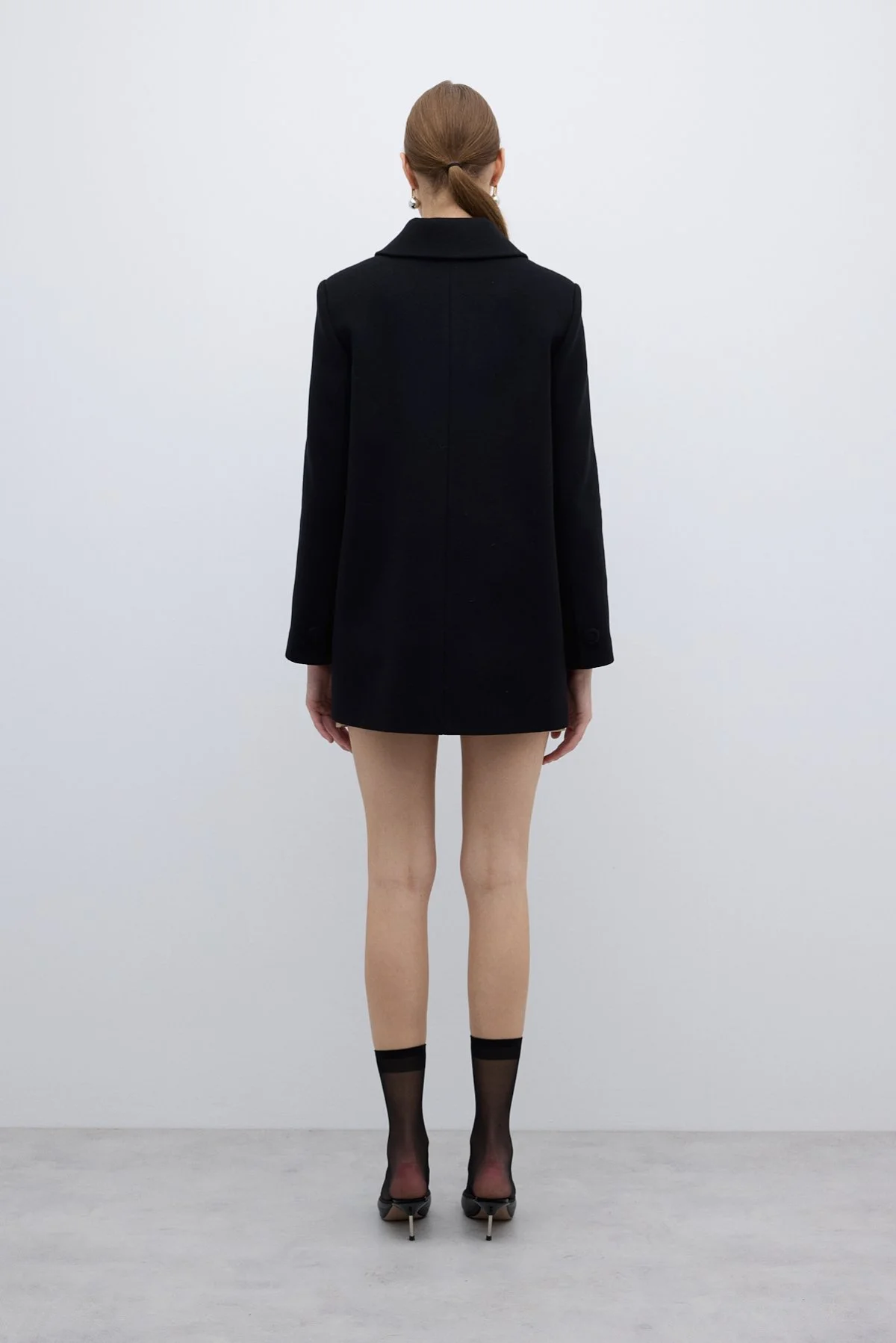 Yün ve Kaşmir Karışımlı Kaban Siyah - 2