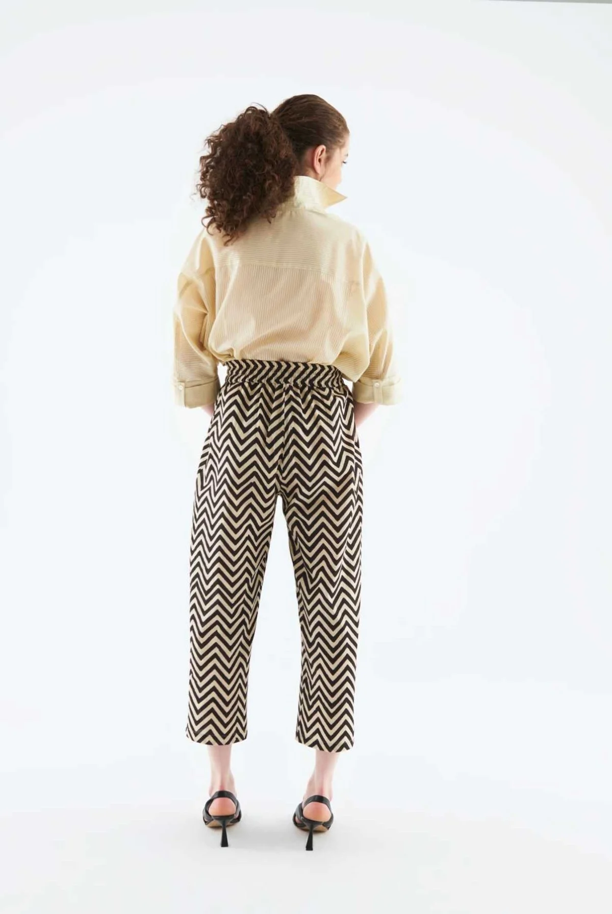 Zigzag Desenli Kadın Pantolon Standart Renk - 2