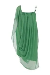 Askılı Abiye Elbise Yeşil - 4