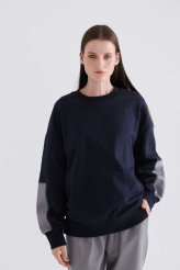  Belden Büzgülü Sweatshirt Lacivert Lacivert