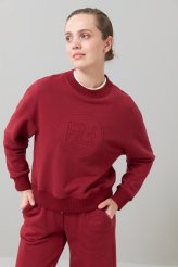 Çift Taraflı Örme Sweatshirt Bordo Bordo