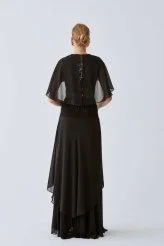  Dantel İşlemeli Nişan Elbisesi Siyah - 2