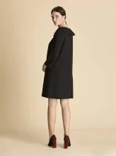  Fırfır Yakalı Mini Elbise Siyah - 2