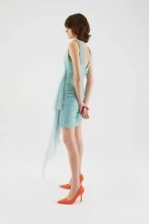 İşlemeli Mini Abiye Elbise Mint - 5