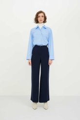Crep Geniş Paça Pantolon Lacivert Lacivert
