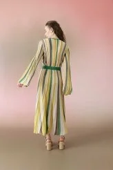 Kruvaze Midi Elbise Sarı - Multi - 2