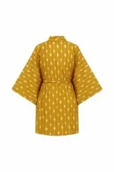 Kuşaklı Desenli Kimono Standart Renk - 5