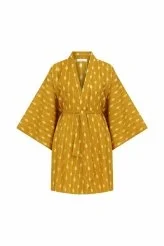 Kuşaklı Desenli Kimono Standart Renk - 4