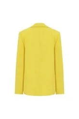  Tek Düğmeli Kadın Ceket Sarı - 5