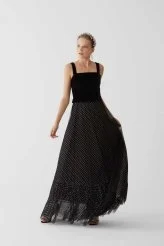  Tül Detaylı Nişan Elbisesi Siyah - 4