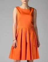 Sırt Dekolteli Mini Elbise Oranj - 1