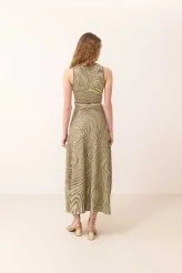 Ajurlu Elbise Yeşil-Vizon - 2