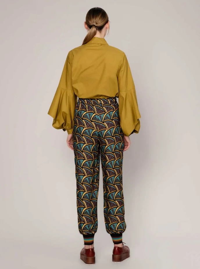  Desenli Ve Paçası Lastikli Renkli Kadın Pantolon Standart Renk - 2