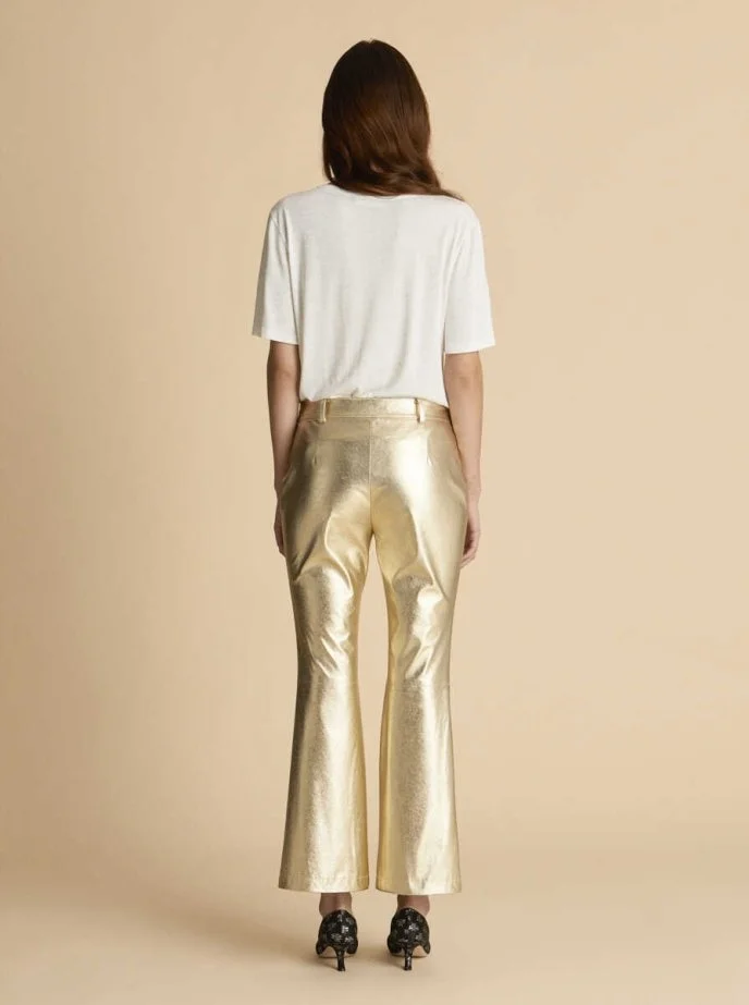  Kısa Paçalı Kadın Pantolon Gold - 2