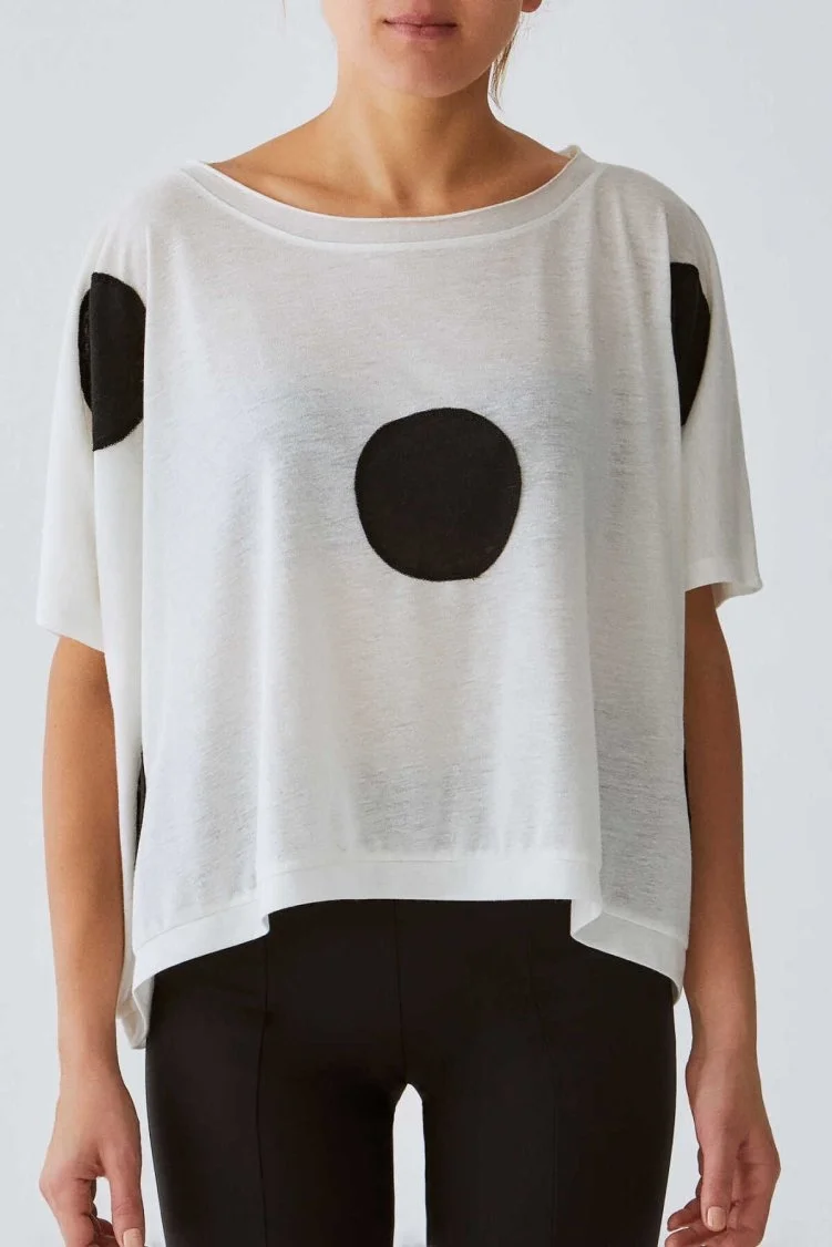 Daire Desenli T-shirt Standart Renk - 3
