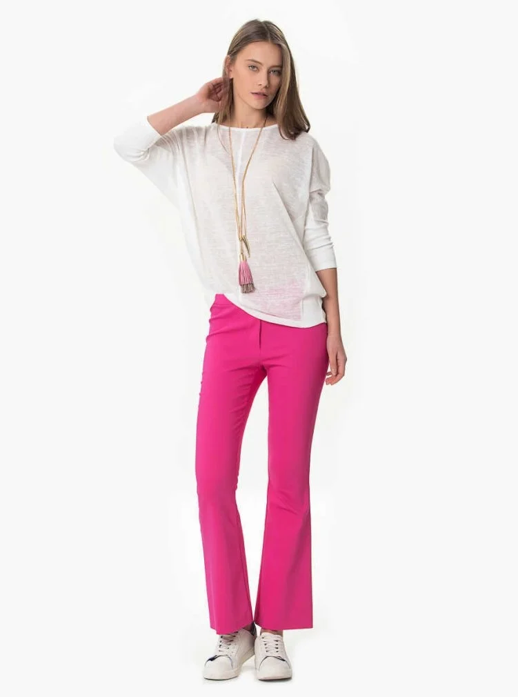 Geniş Paça Pantolon Fuşya - 3