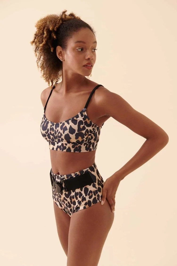 Kemerli Leopar Desenli Bikini Leopar - 5