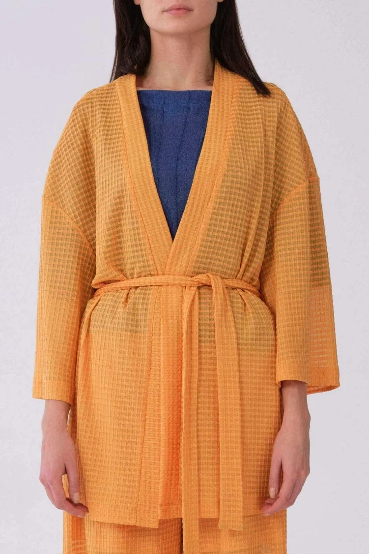 Kuşaklı Kimono Oranj - 3