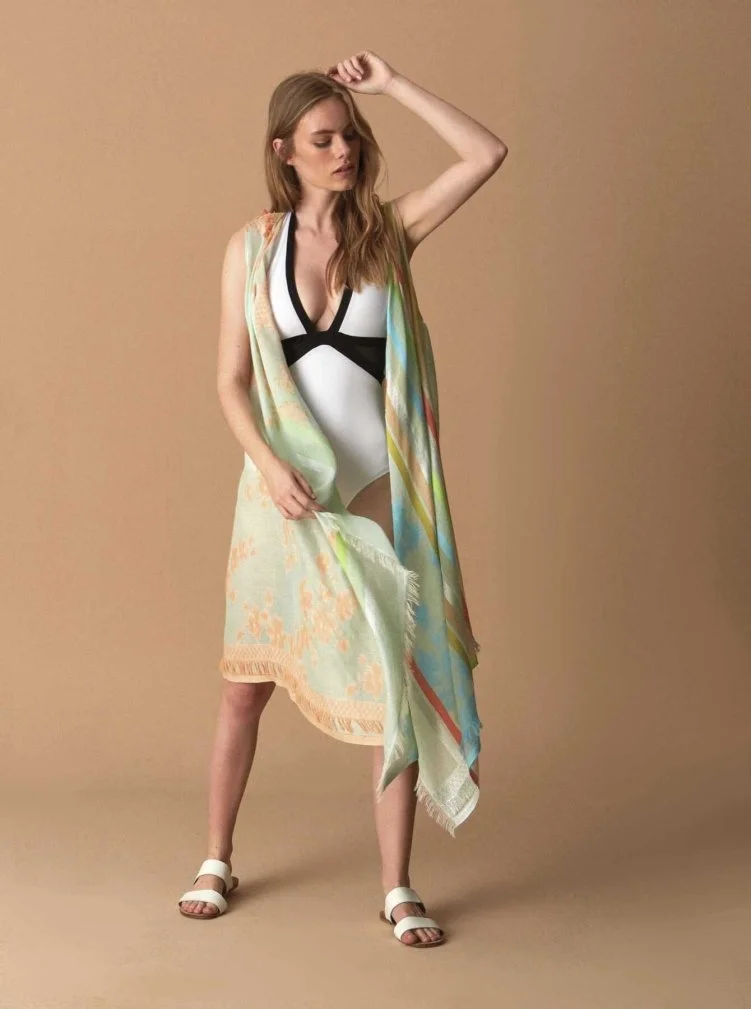 Püsküllü Desenli Kimono Standart Renk - 1