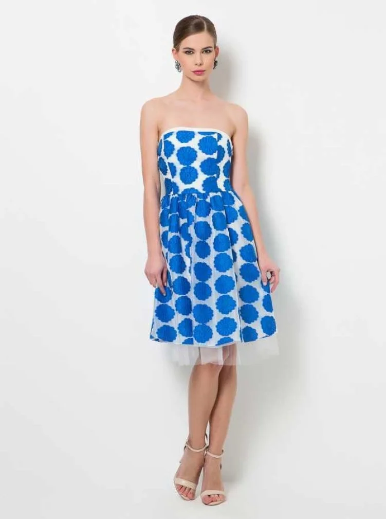 Straplez Elbise Saks - 1