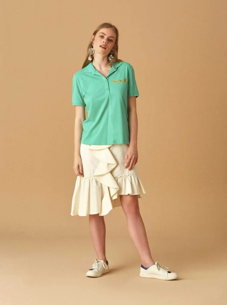Yakalı T-Shirt Yeşil - 5