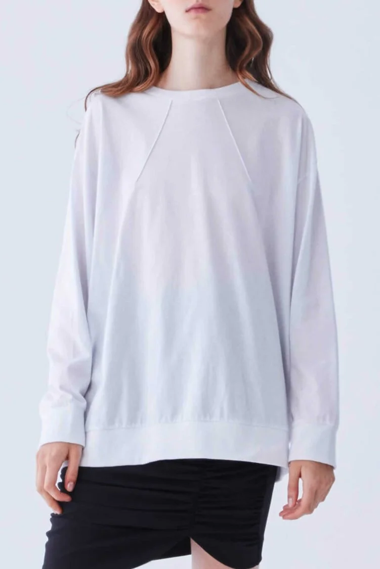 Yazı Detaylı Sweatshirt Beyaz - 3