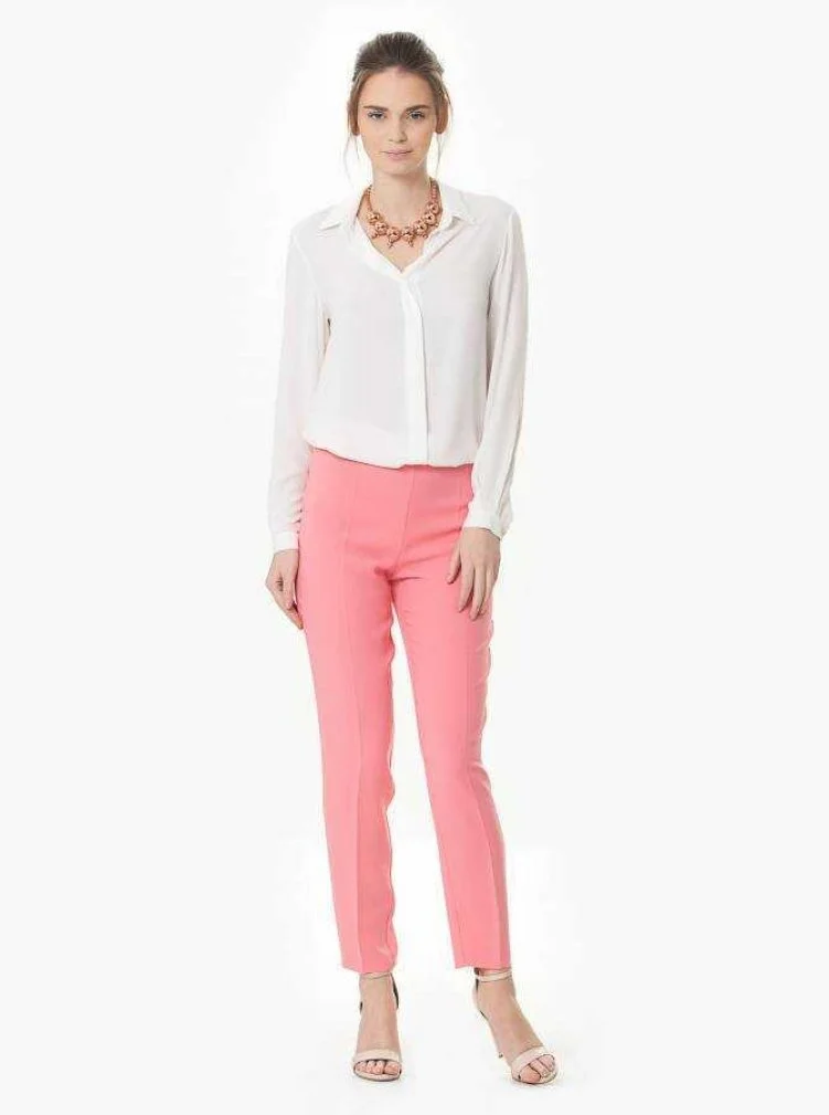 Yüksek Bel Kadın Pantolon Pembe - 3