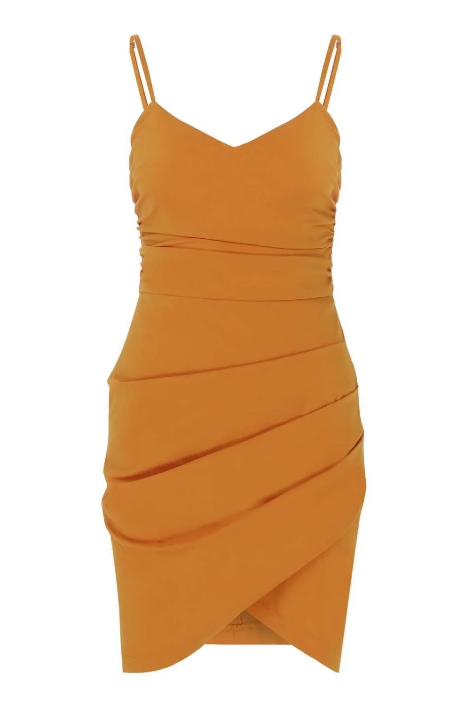 Askılı Turuncu Mini Elbise Oranj - 1